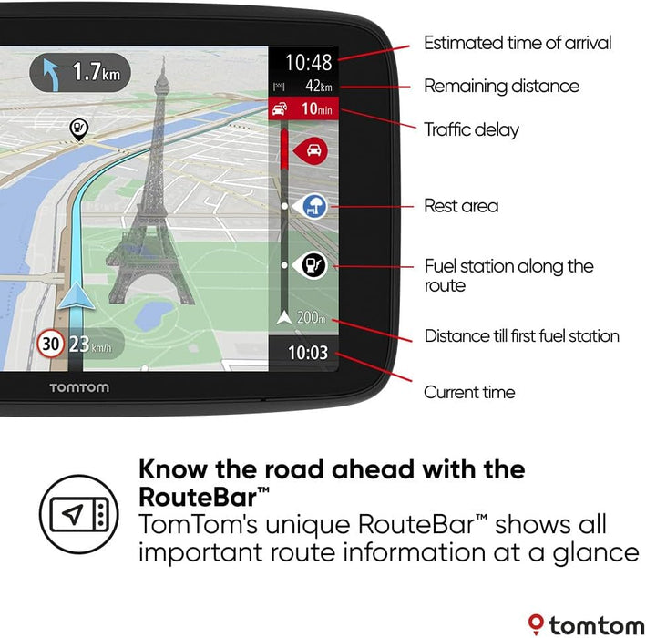 TomTom Car Sat Nav GO Navigator (6 inch, real-time traffic information and Speed Cam Alert Trial, World Maps, Updates via WiFi) 6 inches