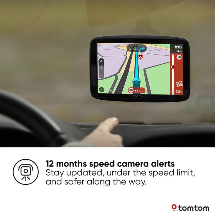 TomTom Car Sat Nav GO Navigator (6 inch, real-time traffic information and Speed Cam Alert Trial, World Maps, Updates via WiFi) 6 inches