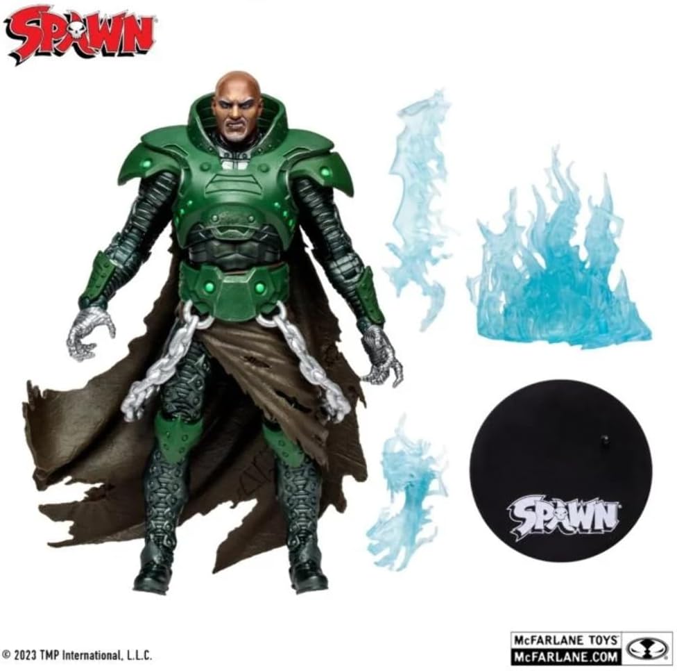 McFarlane Toys, Spawn Comic 7-inch Sinn Action Figure with 22 Moving Parts, Collectible Figure with Accessories and Collectors Stand Base – Ages 12+