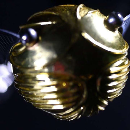 The Noble Collection Harry Potter Golden Snitch Sculpture - 7in (18cm) 24k Gold and Silver Plated Sculpture on Wood Display Base - Officially Licensed Film Set Movie Props Gifts