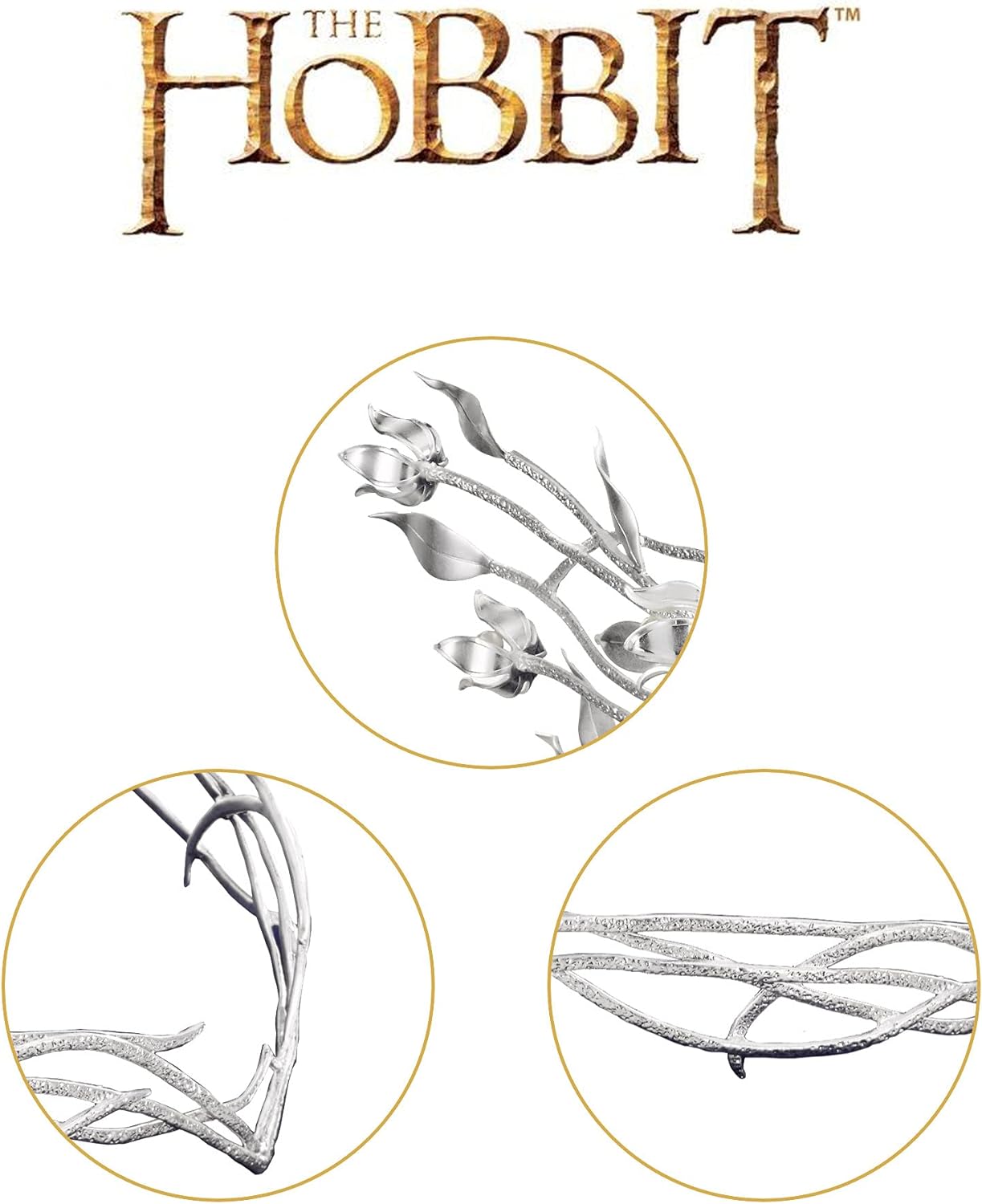 The Noble Collection The Hobbit Galadriel Headdress - Die Cast Metal Headdress Replica - Officially Licensed Film Set Movie Props Jewellery Gifts