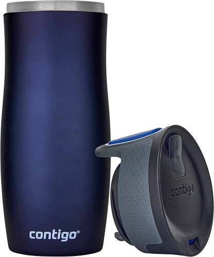 Contigo West Loop Autoseal Travel Mug, Stainless Steel Thermal Mug, Vacuum Flask, Leakproof Tumbler, Coffee Mug with BPA-free Easy-Clean Lid Monaco