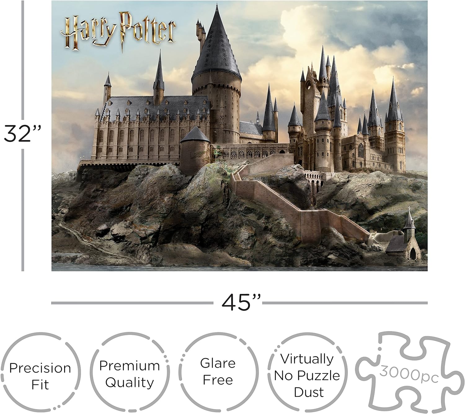 AQUARIUS 68510 Harry Potter Hogwarts Giant 3000 Piece Jigsaw Puzzle 1150mm x 820mm, Mixed