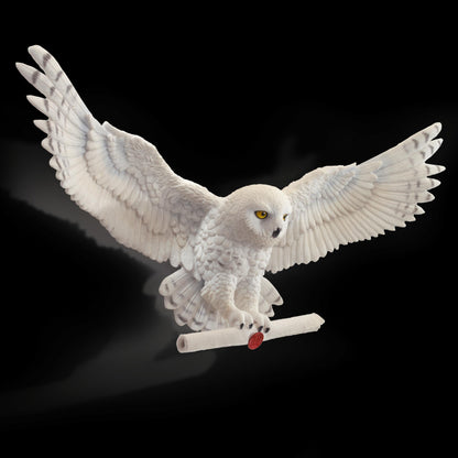 The Noble Collection Harry Potter Hedwig Owl Post Wall Décor - 14in (35cm) Hand-Painted Sculpture - Harry Potter Film Set Movie Props Wand - Gifts for Family, Friends & Harry Potter Fans
