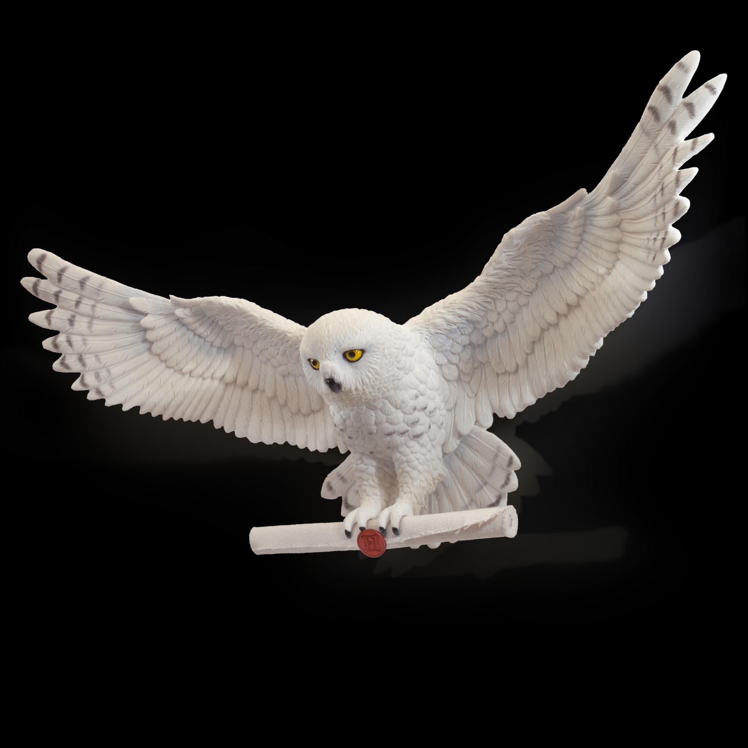 The Noble Collection Harry Potter Hedwig Owl Post Wall Décor - 14in (35cm) Hand-Painted Sculpture - Harry Potter Film Set Movie Props Wand - Gifts for Family, Friends & Harry Potter Fans