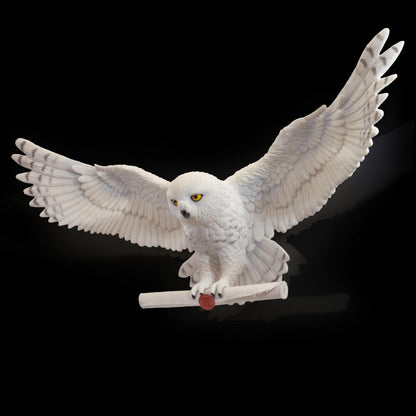 The Noble Collection Harry Potter Hedwig Owl Post Wall Décor - 14in (35cm) Hand-Painted Sculpture - Harry Potter Film Set Movie Props Wand - Gifts for Family, Friends & Harry Potter Fans