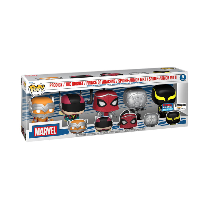 Funko POP Marvel: Year of the Spider- 5 pack Spider-Man - Amazon Exclusive & POP Marvel: Make a Wish 2022 - Spider-Man (Metallic), Multicolor, (63675