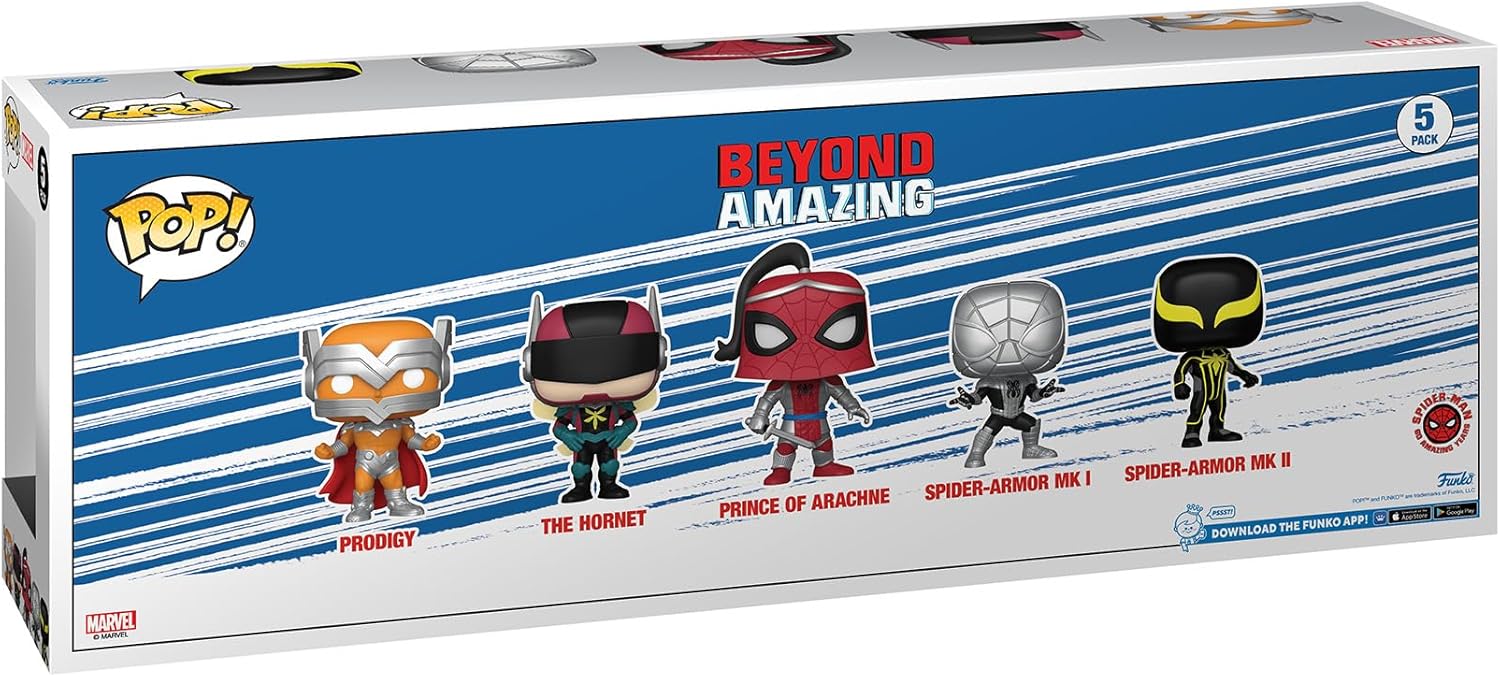 Funko POP Marvel: Year of the Spider- 5 pack Spider-Man - Amazon Exclusive & POP Marvel: Make a Wish 2022 - Spider-Man (Metallic), Multicolor, (63675