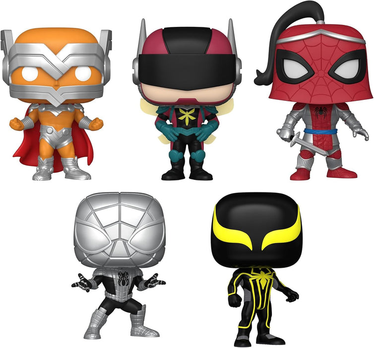Funko POP Marvel: Year of the Spider- 5 pack Spider-Man - Amazon Exclusive & POP Marvel: Make a Wish 2022 - Spider-Man (Metallic), Multicolor, (63675