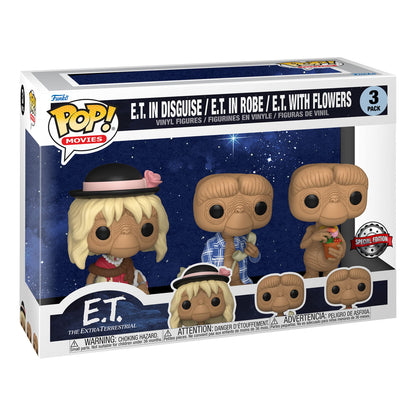 Funko 65051 Pop! Films : E.T. - E.T. in Disguise, E.T. in Robe, E.T. with Flowers (édition spéciale 3 pièces