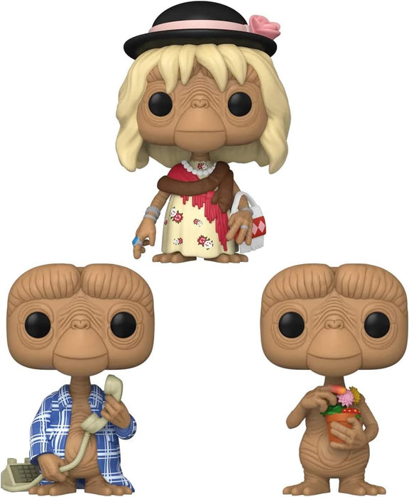 Funko 65051 Pop! Films : E.T. - E.T. in Disguise, E.T. in Robe, E.T. with Flowers (édition spéciale 3 pièces