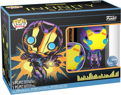 Funko POP! & Tee: Marvel Blacklight - Rescue M - Medium - T-Shirt - Clothes with Collectable Vinyl Figure - Gift Idea - Toys and Short Sleeve Top for Adults Unisex Men and Women - Movies Fans