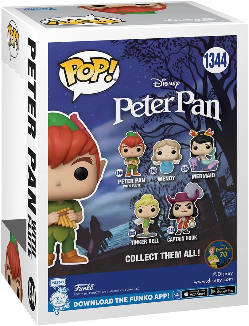 Funko POP! Disney: Peter Pan 70th - Peter With Flute - Collectable Vinyl Figure - Gift Idea - Official Merchandise - Toys for Kids & Adults - Movies Fans - Model Figure for Collectors and Display