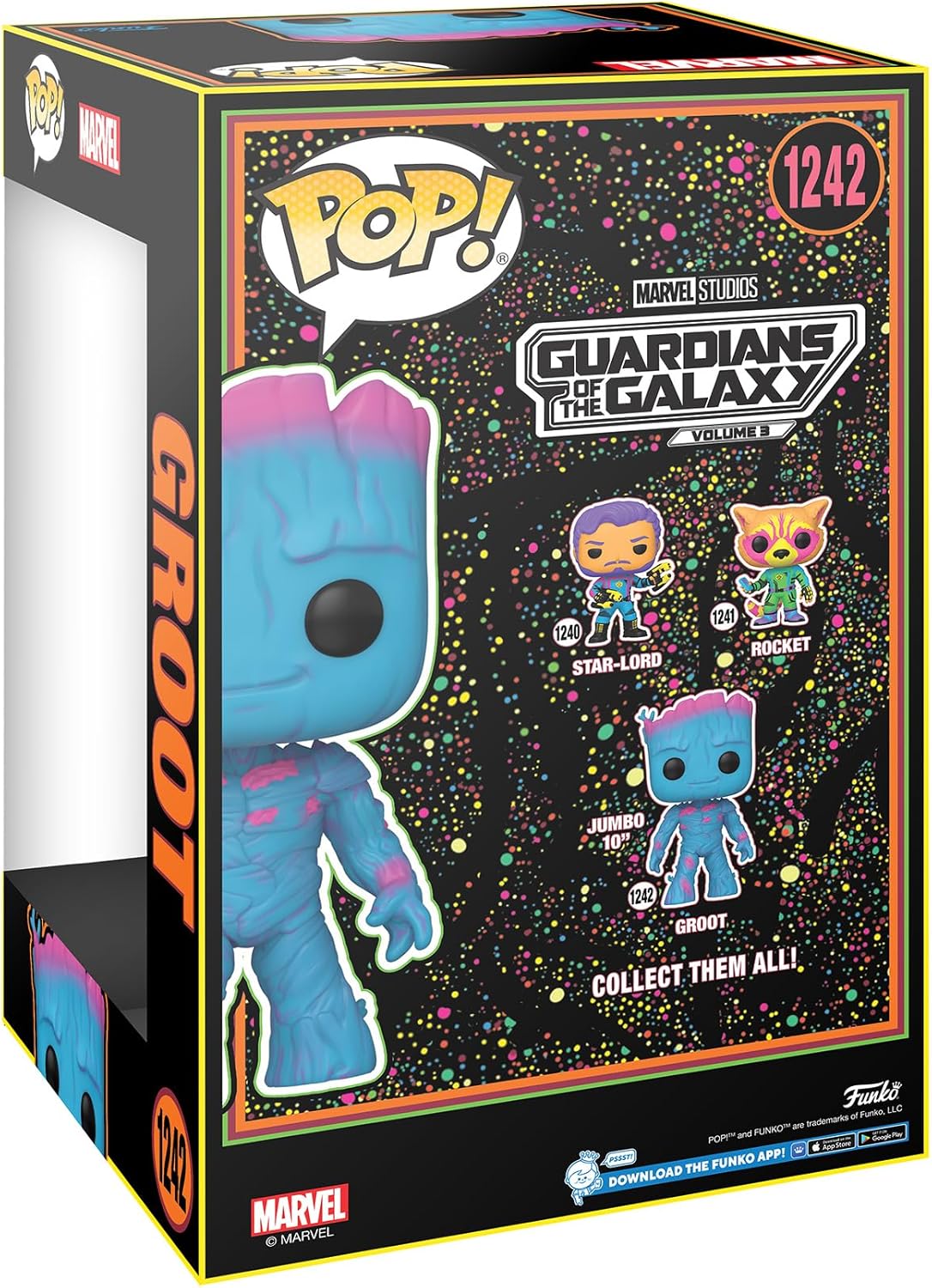 Funko POP! Jumbo: Guardians Of the Galaxy 3 - Groot - Blacklight - Guardians Of the Galaxy - Collectable Vinyl Figure - Gift Idea - Official Merchandise - Toys for Kids & Adults - Movies Fans