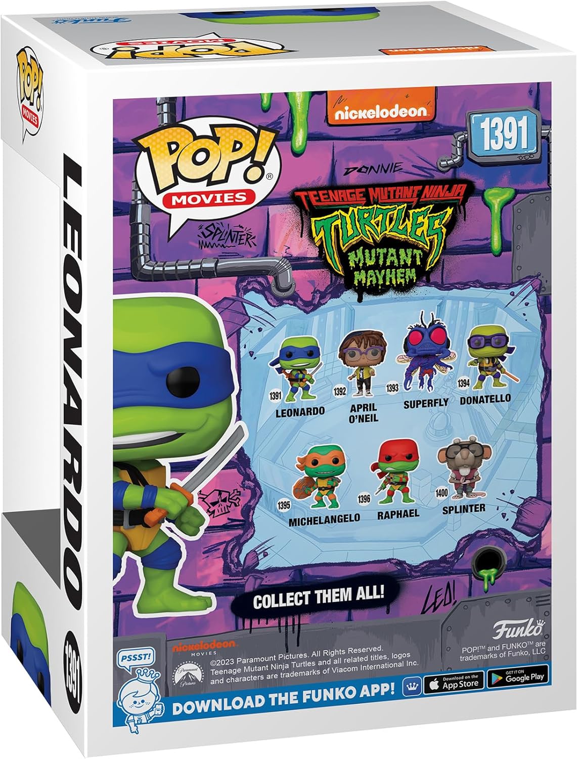 Funko Pop! Movies: Teenage Mutant Ninja Turtles - (Teenage Mutant Ninja Turtles (TMNT) ) Leonardo - Collectable Vinyl Figure - Gift Idea - Official Merchandise - Toys for Kids & Adults - Movies Fans