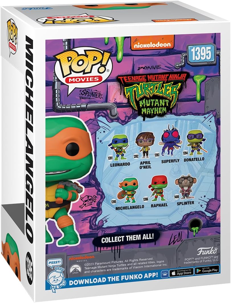Funko Pop! Movies: Teenage Mutant Ninja Turtles - (Teenage Mutant Ninja Turtles (TMNT) ) Michelangelo - Collectable Vinyl Figure - Gift Idea - Official Merchandise - Toys for Kids & Adults