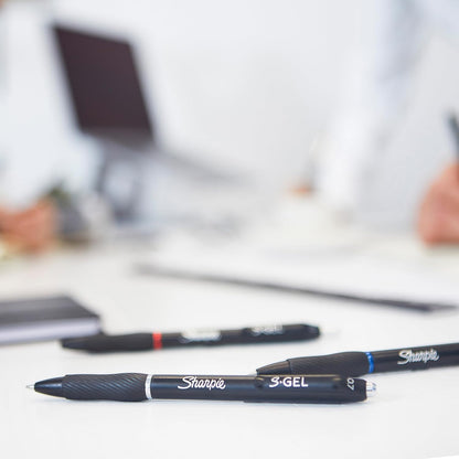 Sharpie S-Gel | Gel Pens | Medium Point (0.7mm) | Black, Red & Blue Ink | 3 Count (Pack of 2)