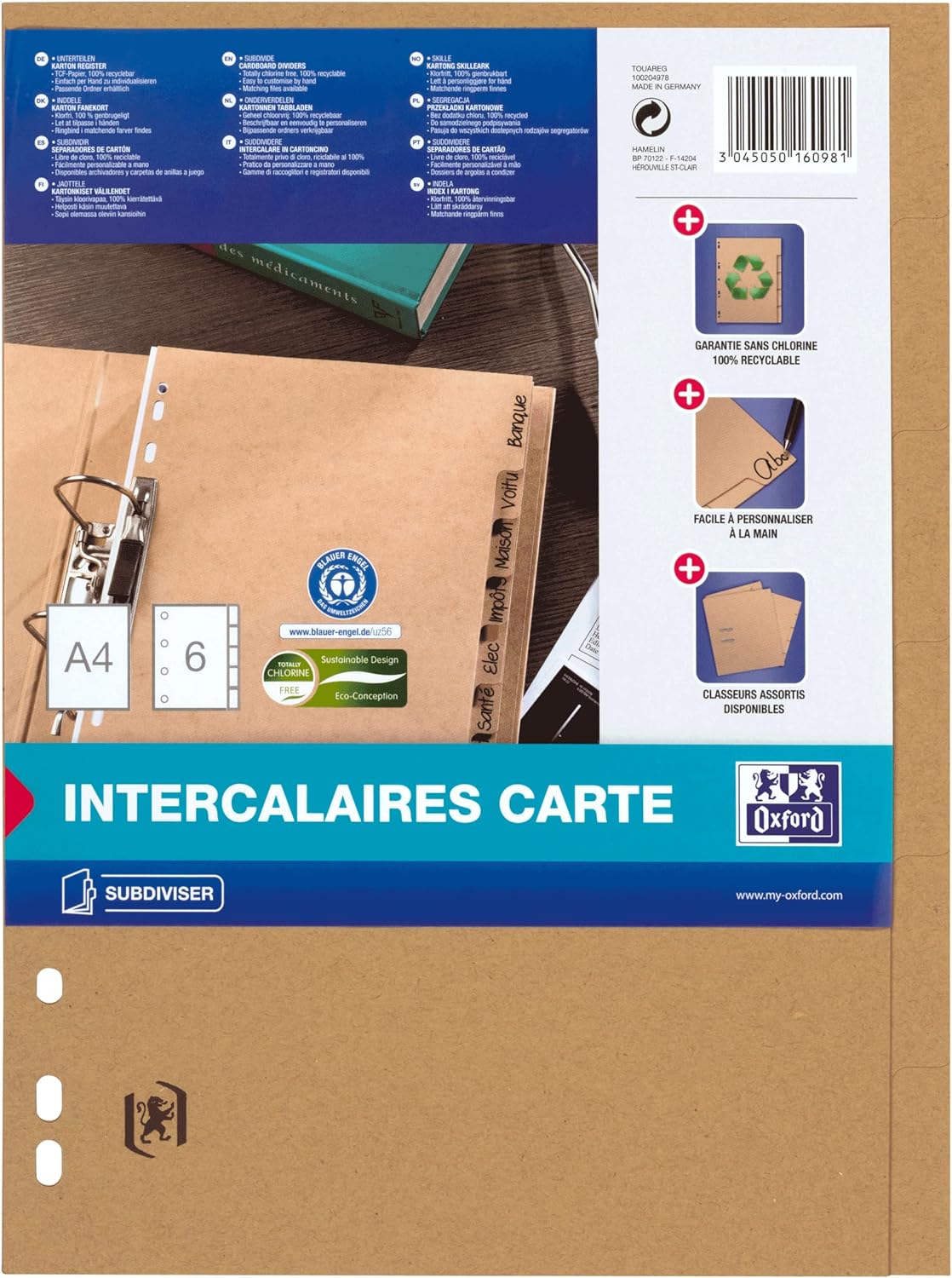 Elba Touareg Suspension File Cardboard Brown 6pièce Divider – Divider (Brown (S), Cardboard, A4, 210 mm x 297 mm 120 g