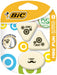 BIC Eraser Mini Fun, Synthetic Rubber 2 Designs, Blister A 3 pcs, White