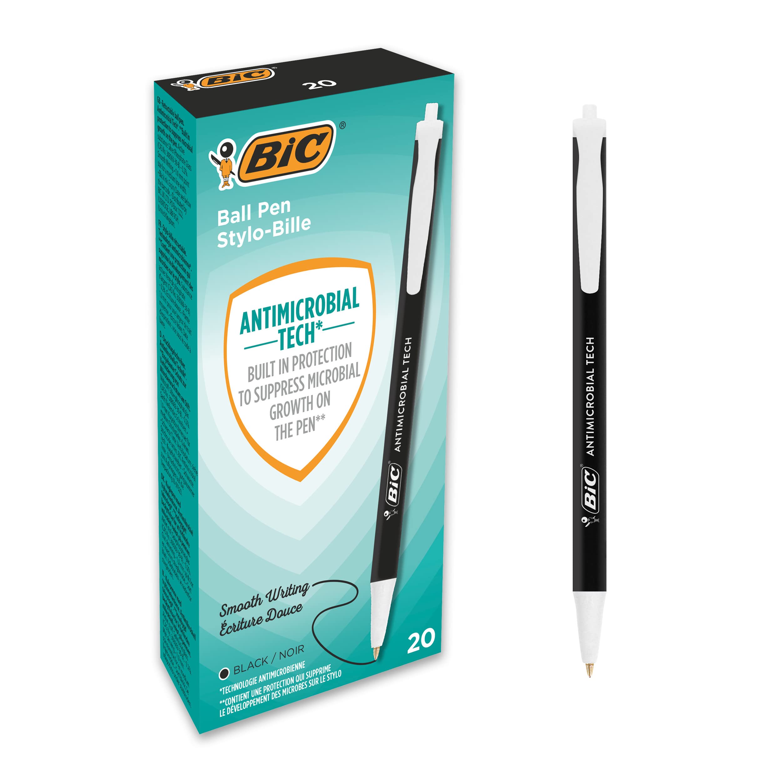 20 BIC Kugelschreiber Clic Stic schwarz Schreibfar