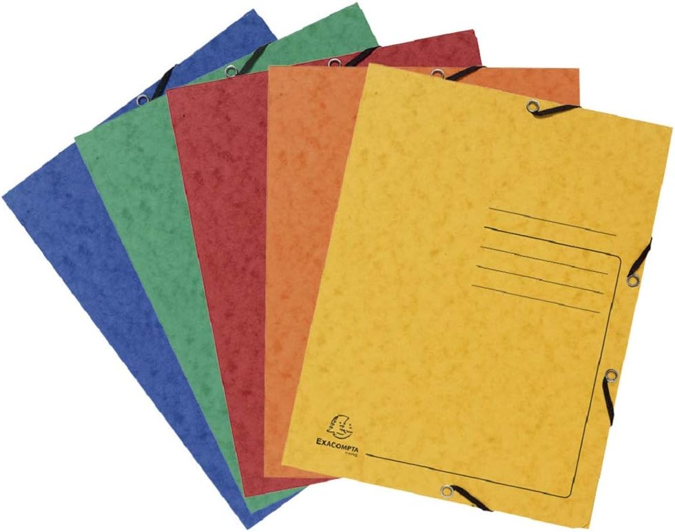 Exacompta - Ref 540704E - Stapled Spine Multipart File - 245 x 320mm in Size, Suitable for Storing A4 Documents - 7 Tabbed Sections - Orange Cover with Reinforced Tabs Black Interior 7 Compartments Orange