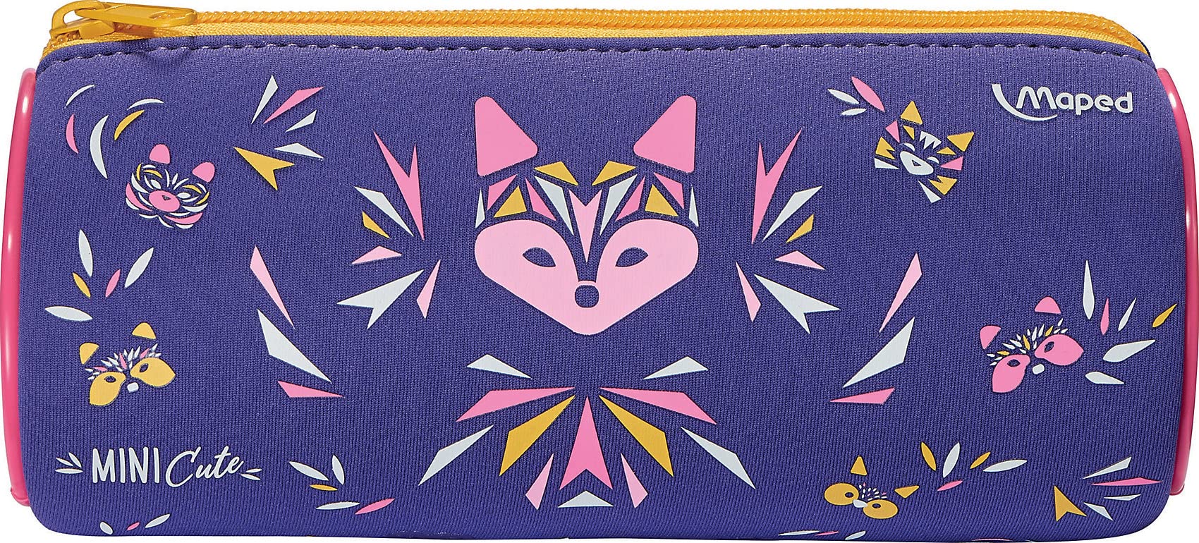 Maped - Mini Cute School and Craft Pencil case - Metal Zip - Purple