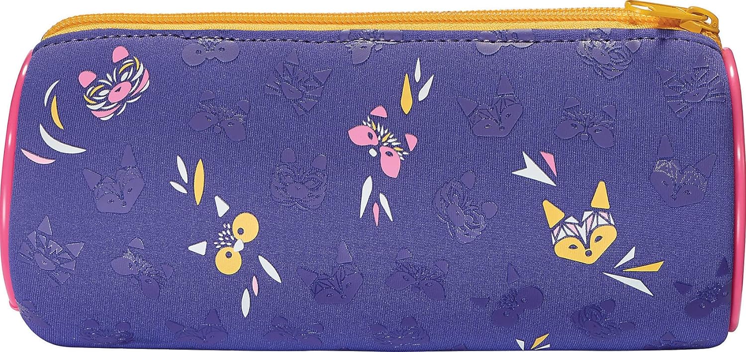 Maped - Mini Cute School and Craft Pencil case - Metal Zip - Purple