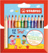 Dreikant-Buntstift - STABILO Trio dick kurz - 12er Pack - mit 12 verschiedenen Farben