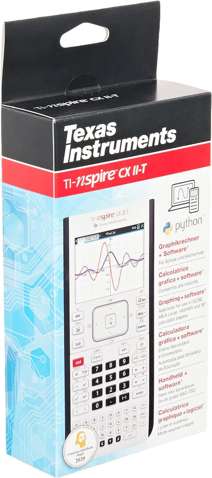 Texas Instruments TI-Nspire CX II-T | digital calculator, E/D/I/NL/P/F, battery, USB, Software, white