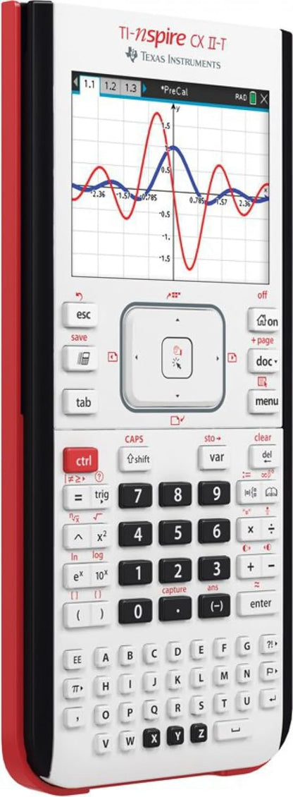 Texas Instruments TI-Nspire CX II-T | digital calculator, E/D/I/NL/P/F, battery, USB, Software, white