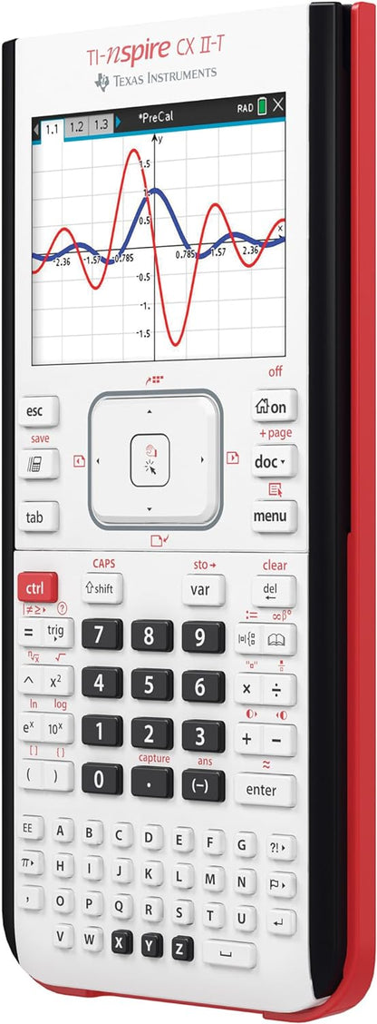Texas Instruments TI-Nspire CX II-T | digital calculator, E/D/I/NL/P/F, battery, USB, Software, white