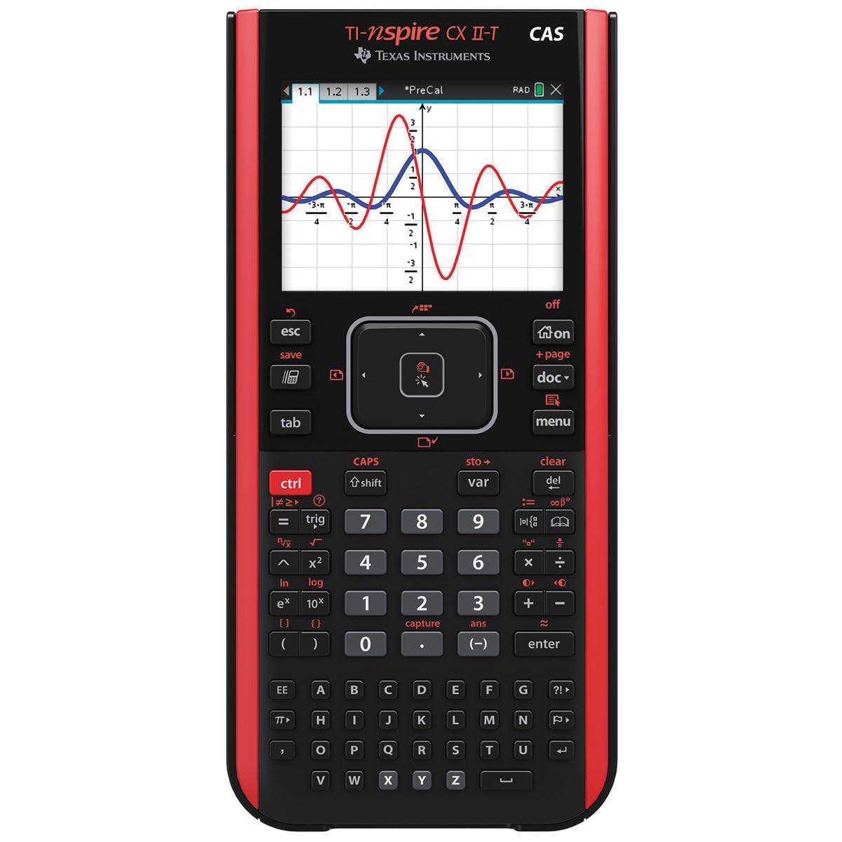Texas Instruments CX CAS II FC TI-Nspire CX II-T CAS in environmentally friendly cardboard packaging, black