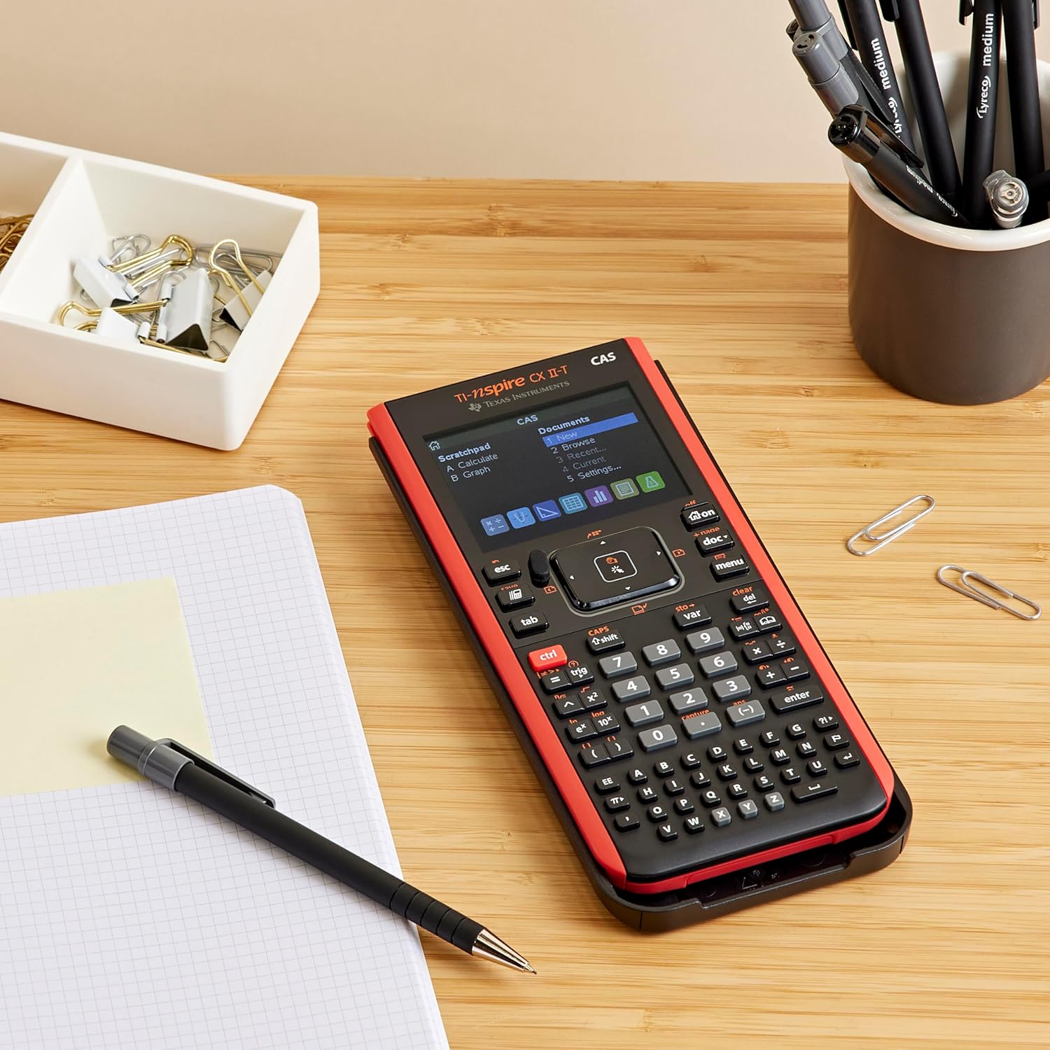 Texas Instruments CX CAS II FC TI-Nspire CX II-T CAS in environmentally friendly cardboard packaging, black
