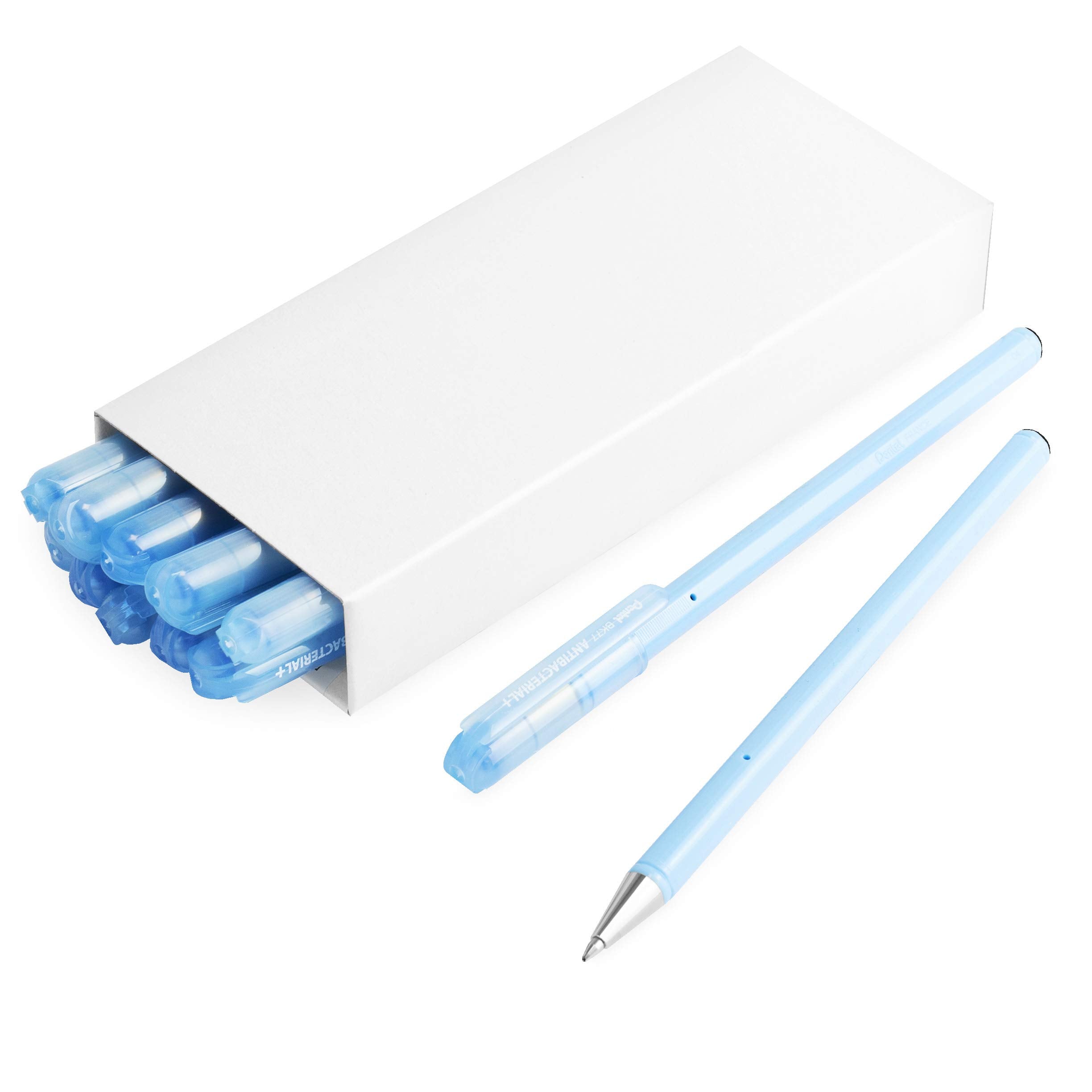 Pentel BK77 - Bolígrafo antibacteriano con punta de 0,7 mm, tinta negra, 14 unidades