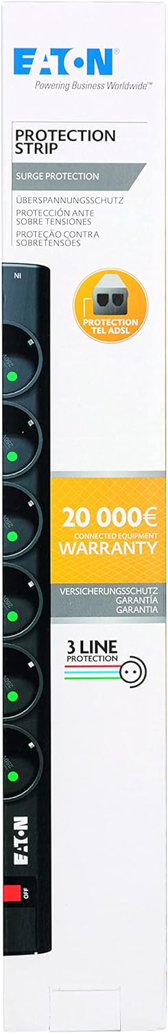 PRISE PARAFOUDRE EATON Protection Strip 6 TEL @ DIN