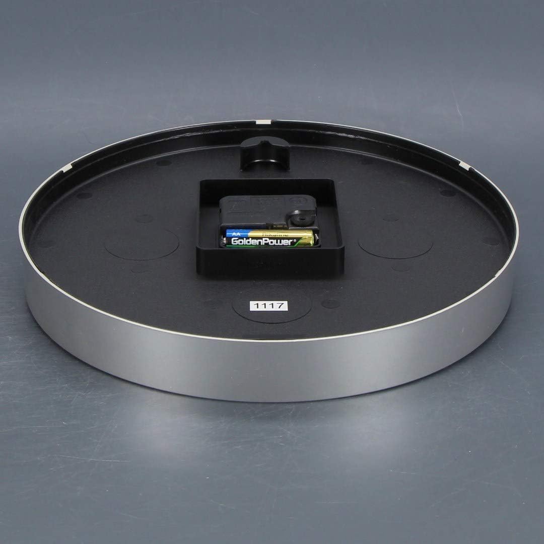 Unilux Aria 30.5cm Quartz System Wall Clock with Grey Metal Dual Display