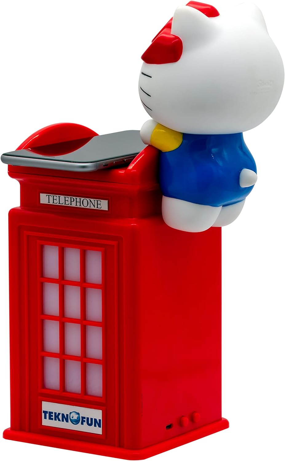 Teknofun- Hello Kitty London Cargador si Hilo para Smartphones, Color Rojo (811254