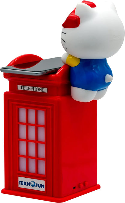 Teknofun- Hello Kitty London Cargador si Hilo para Smartphones, Color Rojo (811254