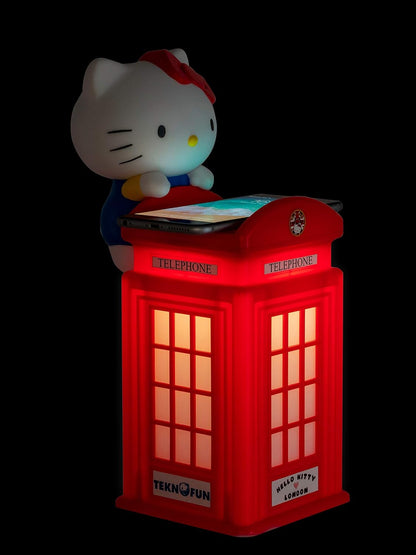 Teknofun- Hello Kitty London Cargador si Hilo para Smartphones, Color Rojo (811254