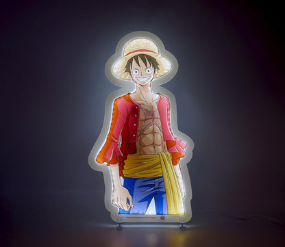 TEKNOFUN One Piece Luffy Neon Style Light,Blue / Red / Yellow,2 x 22 x 40 cm; 426 Grams