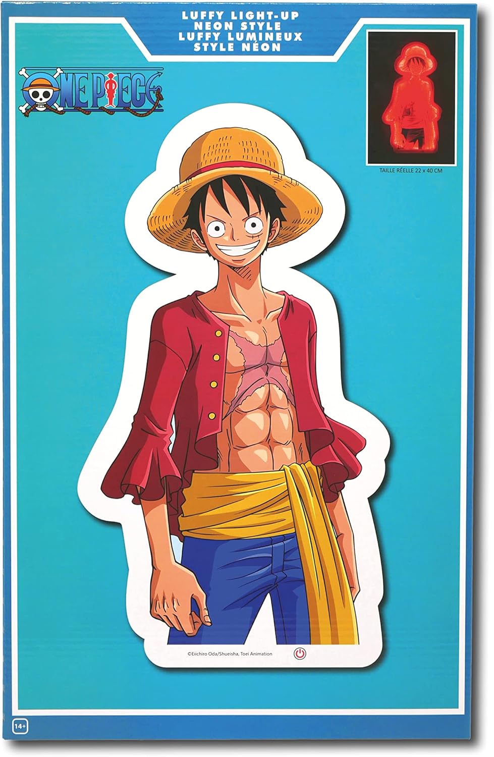 TEKNOFUN One Piece Luffy Neon Style Light,Blue / Red / Yellow,2 x 22 x 40 cm; 426 Grams