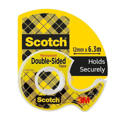 Scotch 3M Refill Rolls of Double-Sided Adhesive Tape, 6.3 m x 12 mm, (Pack of 2) Refill