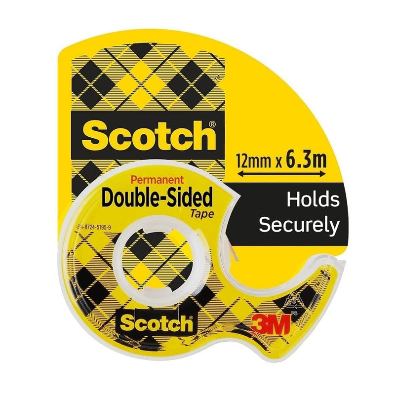 Scotch 3M Refill Rolls of Double-Sided Adhesive Tape, 6.3 m x 12 mm, (Pack of 2) Refill