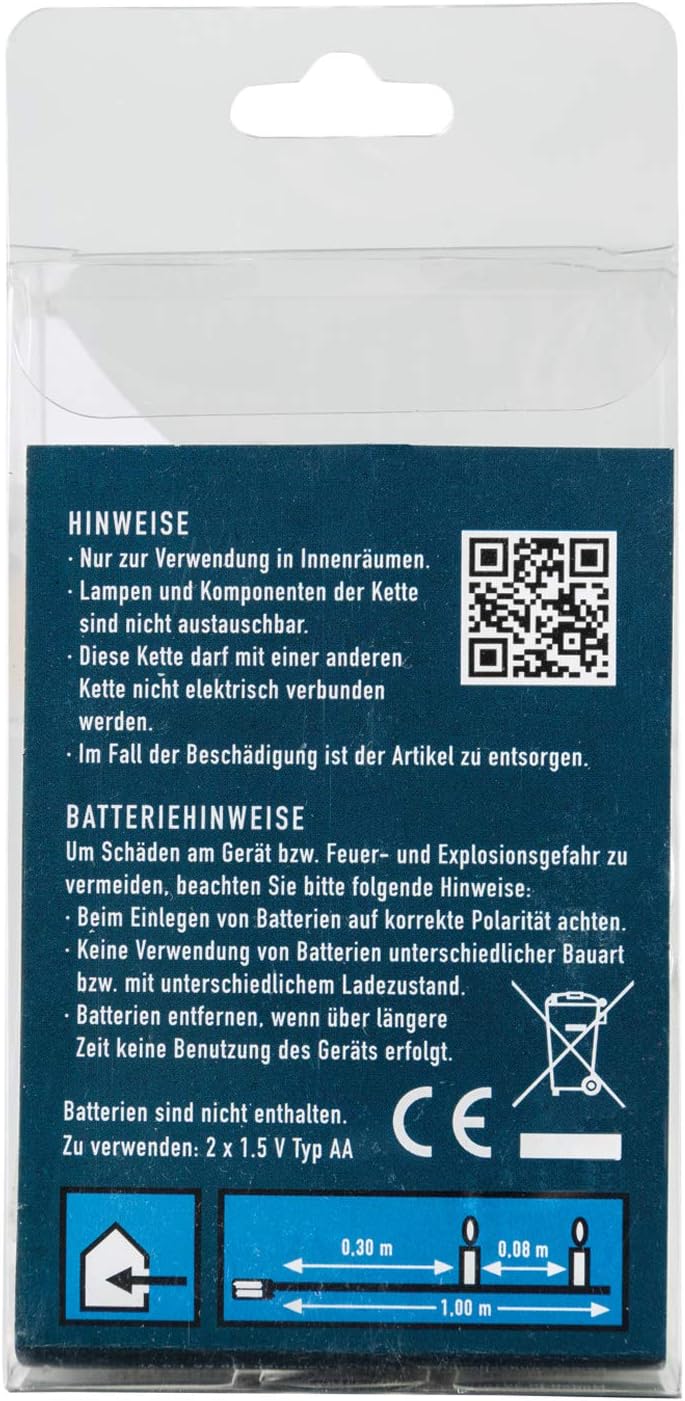 Idena 10er LED Lichterkette transparent 1,0 m