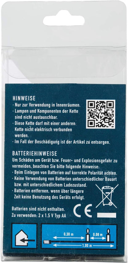 Idena 10er LED Lichterkette transparent 1,0 m