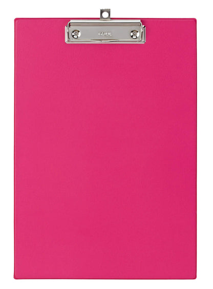 MAUL Clipboard A4 | Desk Pad with Foil | Writing Board with Paper Clip | Cardboard Clipboard | Pink | 2335222 Pink Single