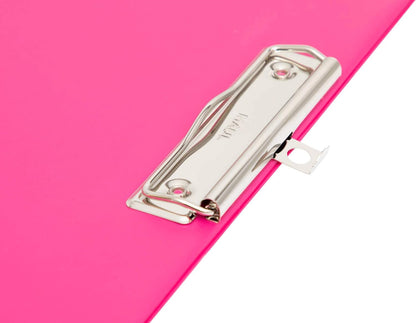 MAUL Clipboard A4 | Desk Pad with Foil | Writing Board with Paper Clip | Cardboard Clipboard | Pink | 2335222 Pink Single