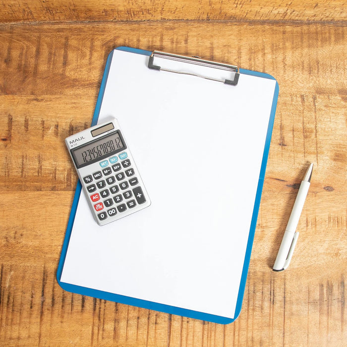 MAUL Taschenrechner M112 | Rechner mit großem 12-stelligem Display | Prozent- und Steuerrechnung für Büro, Zuhause, Schule | Solarrechner mit Batterienutzung bei Dunkelheit | Aluminium |