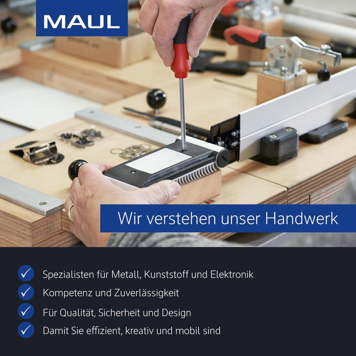 MAUL Taschenrechner M112 | Rechner mit großem 12-stelligem Display | Prozent- und Steuerrechnung für Büro, Zuhause, Schule | Solarrechner mit Batterienutzung bei Dunkelheit | Aluminium |