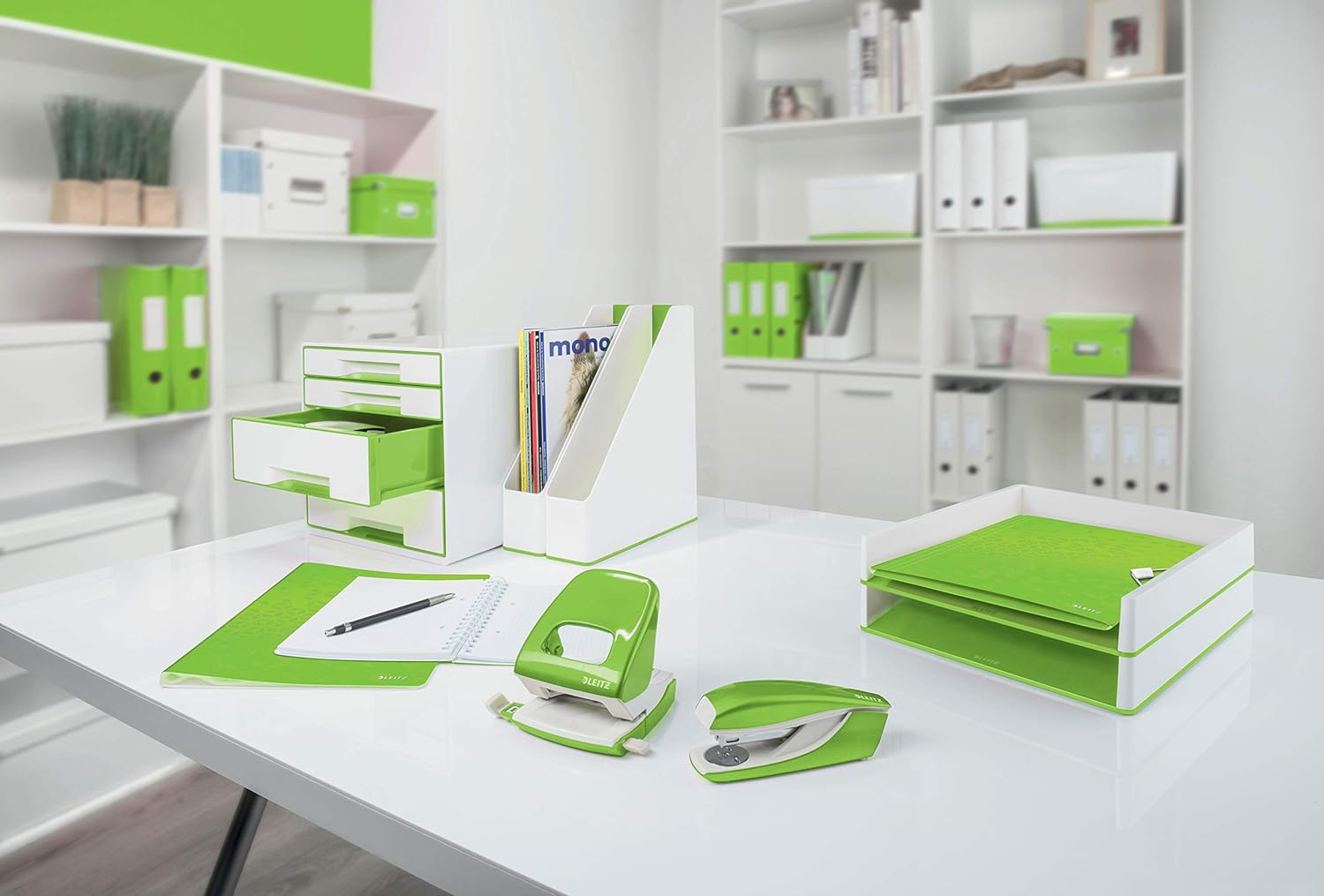 Leitz MyBox WOW Aufbewahrungsschale, Länglich, Weiß/Grün, Wasserabweisend, WOW, 52581054, Klein Aufbewahrungsschale Klein Grün